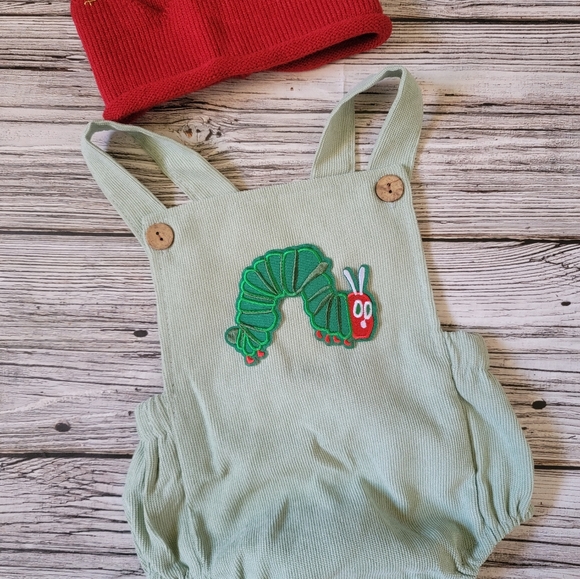 The Very Hungry Caterpillar First Second Birthday Cake Smash Romper Crown Set - Picture 4 of 16